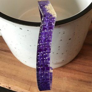 Purple Woven Raffia V shaped Bracelet